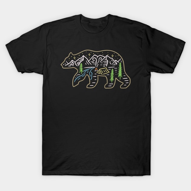 Bear Camp T-Shirt by Ronos_art